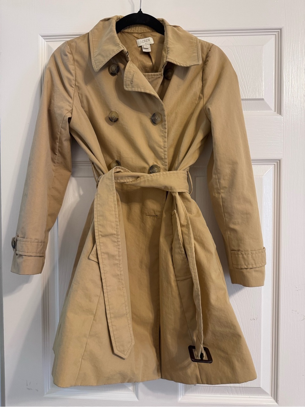J. Crew Classic Tan Double-Breasted Trench Coat